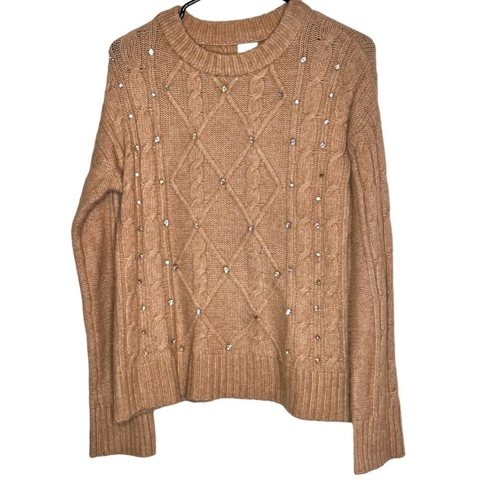 A New Day Brownish coral pink blush color with rhinestones Sweater size Small